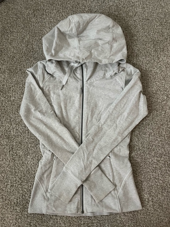 lululemon athletica Tops - lululemon athletica Greige lightweight hoodie with venting in back 4